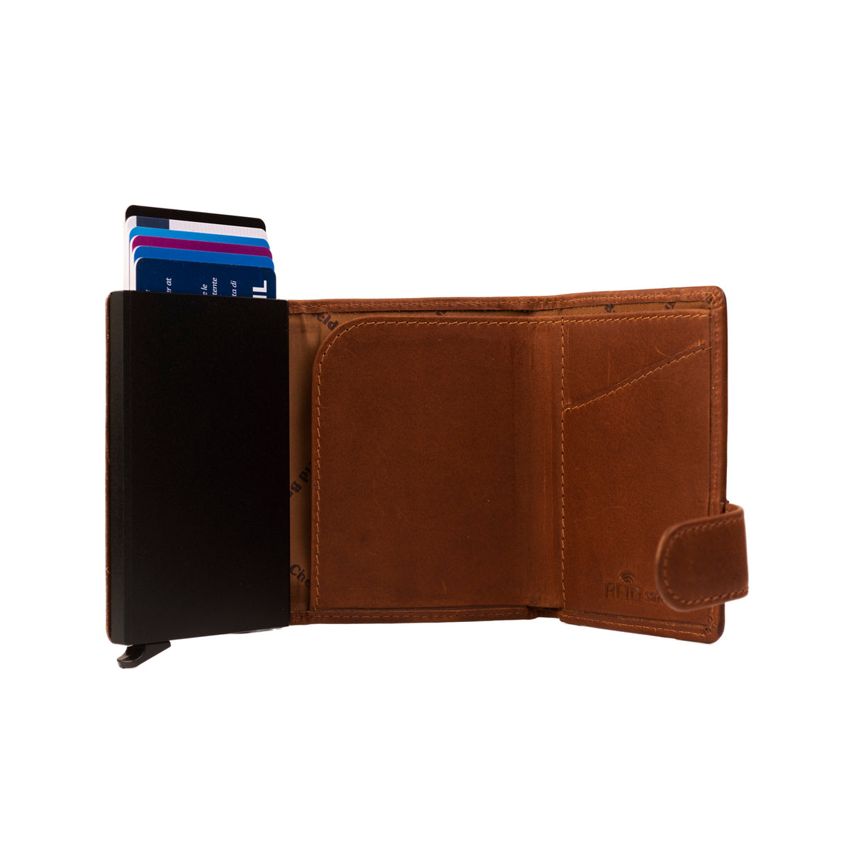 The Chesterfield Brand echt Leder Smart Wallet Kreditkartenetui Geldbörse Leicester cognac