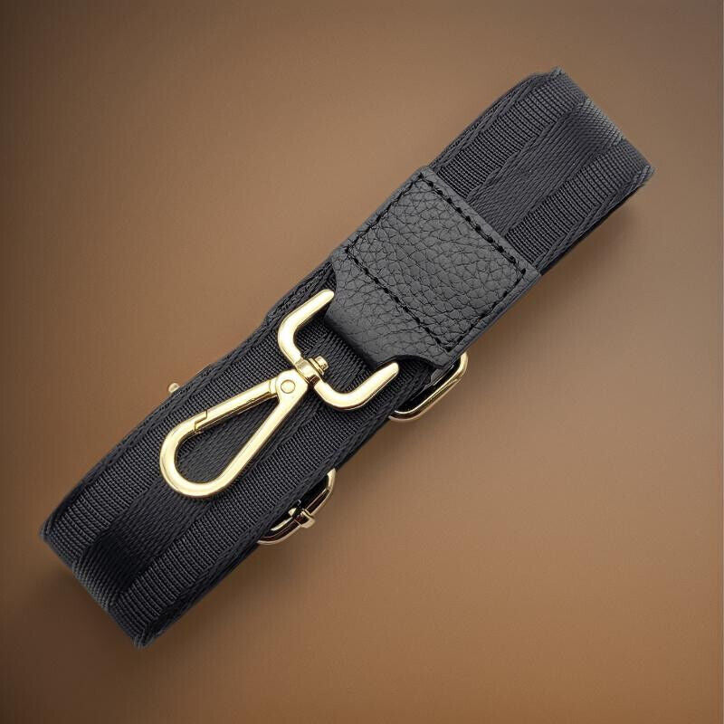 Ersatz Taschengurt Schultergurt Tragegurt Schulterriemen 4cm made in Italy schwarz gold