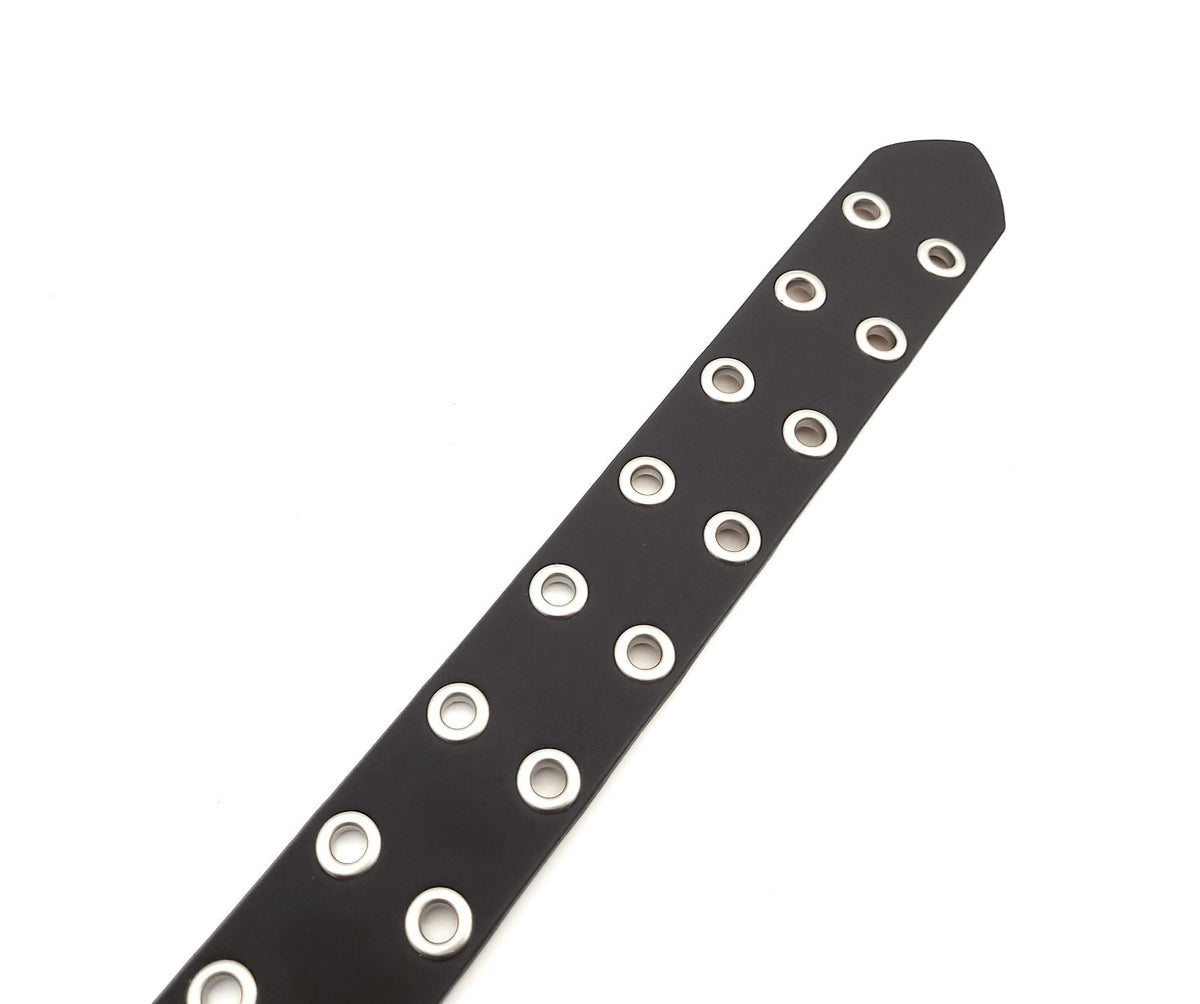 2-Loch Nietengürtel Ösen Gürtel Jeansgürtel Damen Herren echt Leder & PU 105cm dunkelbraun