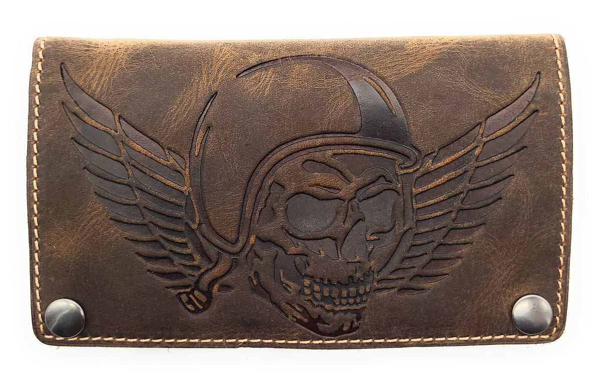 Jockey Club Biker Geldbörse | Hunterleder | RFID-Schutz | Kettensicherung | Vintage Design