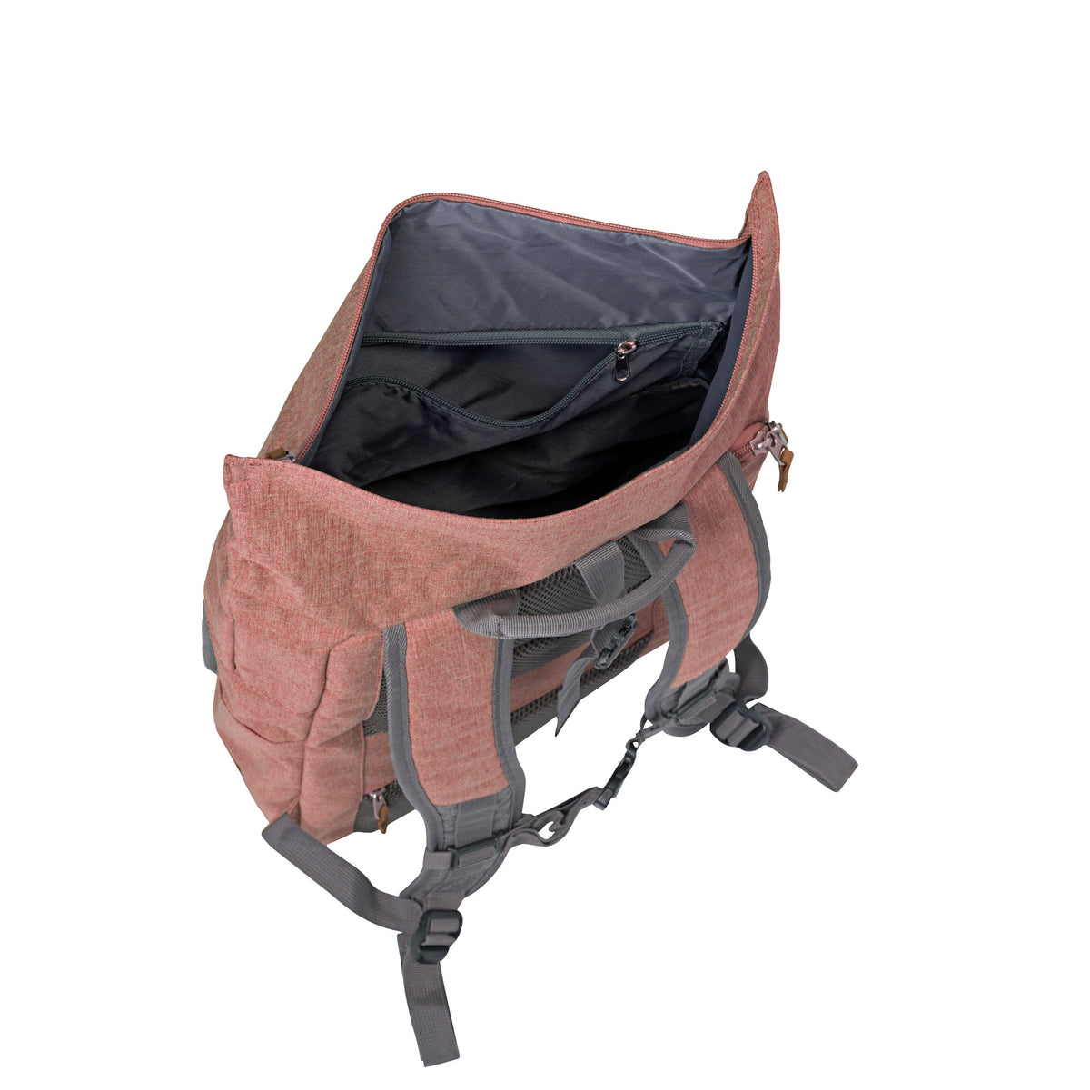 Travelite Basic Rollup Rucksack 35 L Rosa mit 15,6-Zoll-Laptopfach