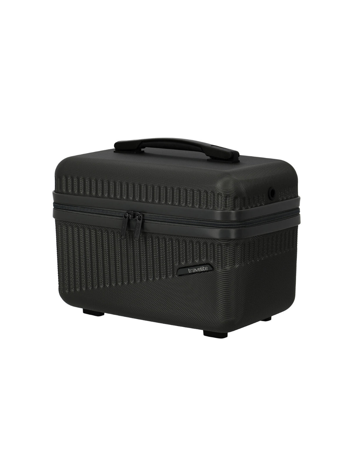 Travelite Bali Beautycase – Kosmetikkoffer 36 cm | 17 l | Hartschale mit Trolley-Aufsteckung & Schultergurt schwarz