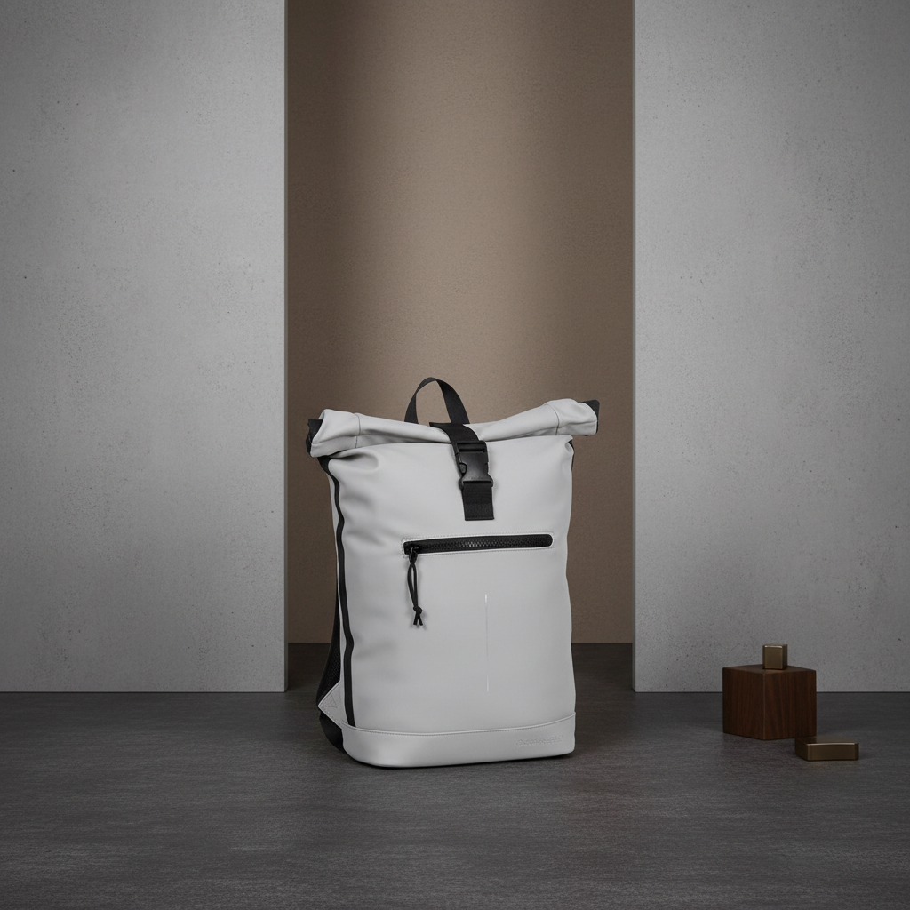 New Rebels New York Rolltop Rucksack Grau – wasserabweisend, 15" Laptopfach, 15 L