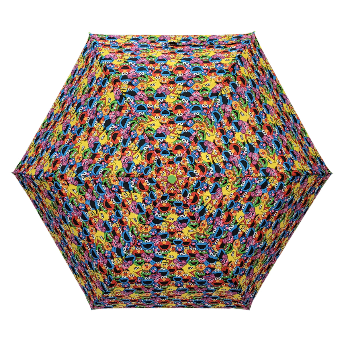 Kinder-Regenschirm Sesamstraße – Allover-Print mit allen Charakteren, Ø 90 cm, 230 g, Handöffner