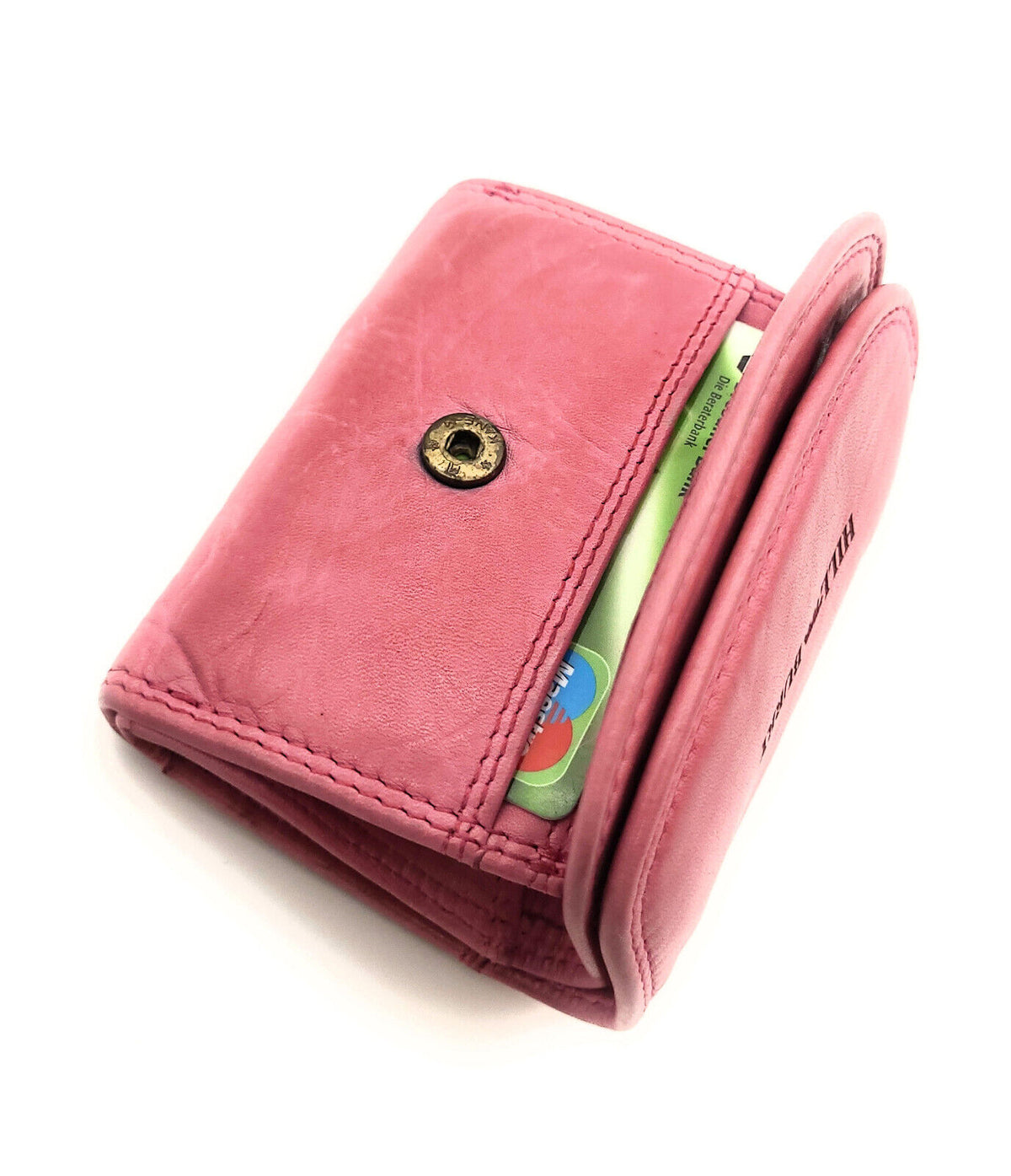 Hill Burry kleine echt Leder Damen Geldbörse Portemonnaie Waschleder RFID Schutz pink