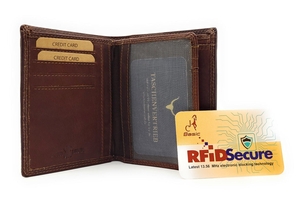 Jockey Club Basic echt Leder Geldbörse Portemonnaie Geldbeutel RFID Schutz braun