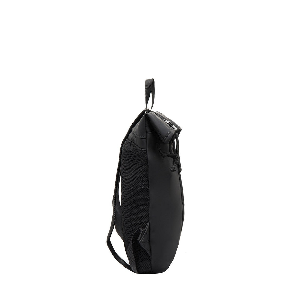 New Rebels Mart Los Angeles Rolltop-Rucksack Schwarz aus wasserdichtem PU-Planenmaterial