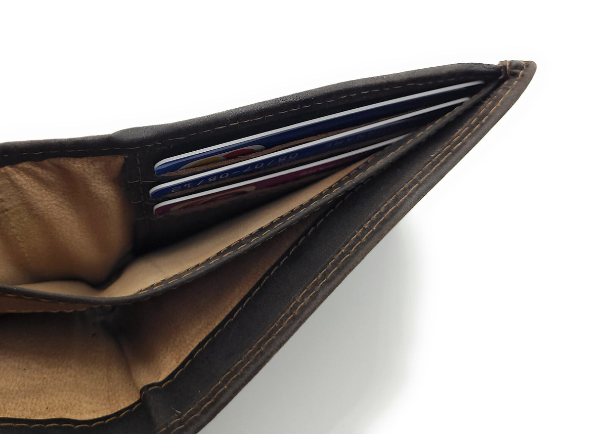 Jockey Club Basic Lederbörse Herren - Hunterleder RFID-Schutz Geldbörse Portemonnaie braun