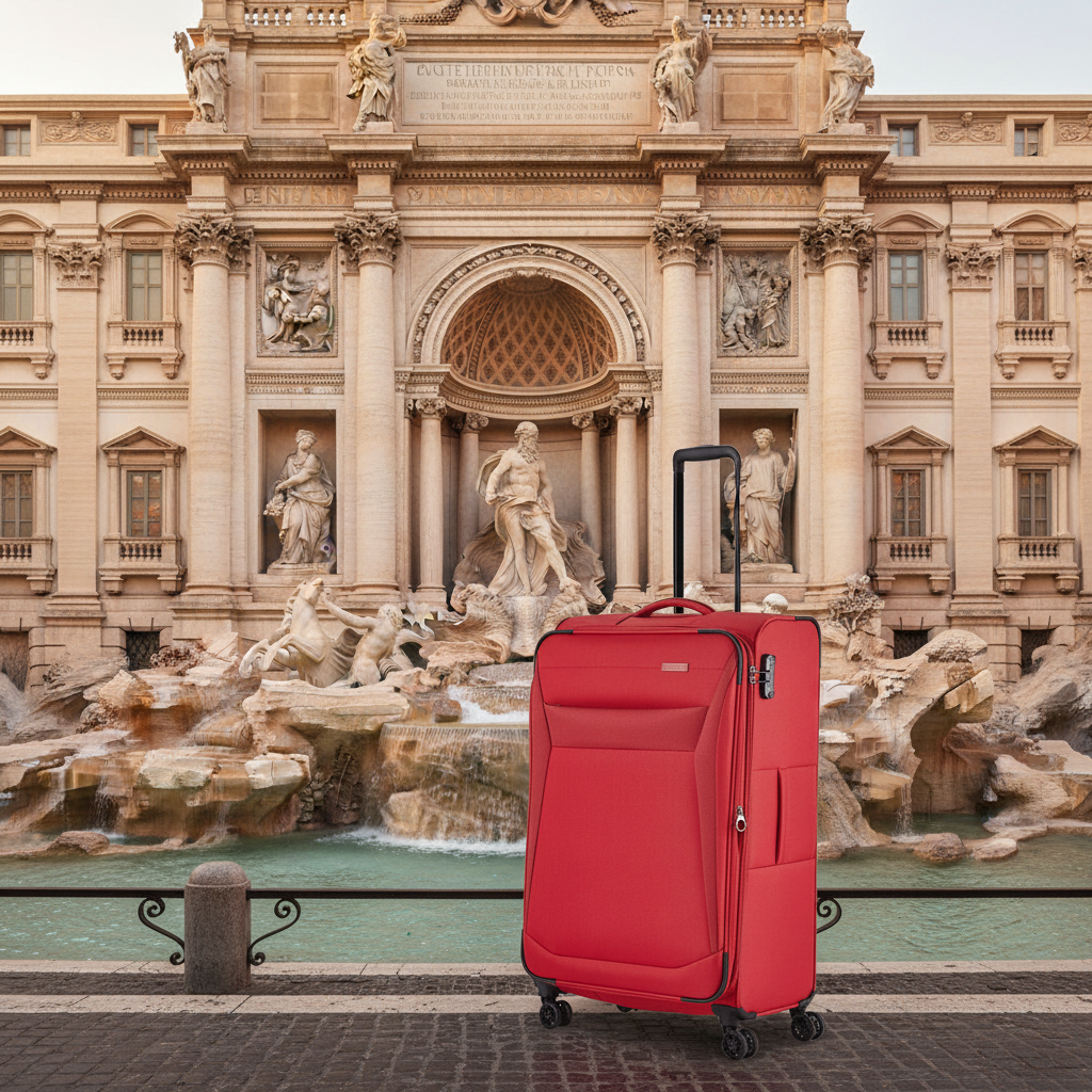 Travelite Chios Reisekoffer L Trolley Koffer 78cm 4 Rad / Rollen Dehnfalte TSA rot