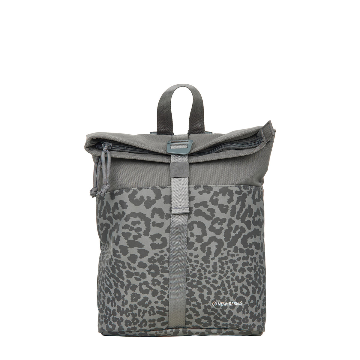 New Rebels Urban Roll Up Rolltop City Rucksack Los Angeles wasserabweisend Leopard anthrazit