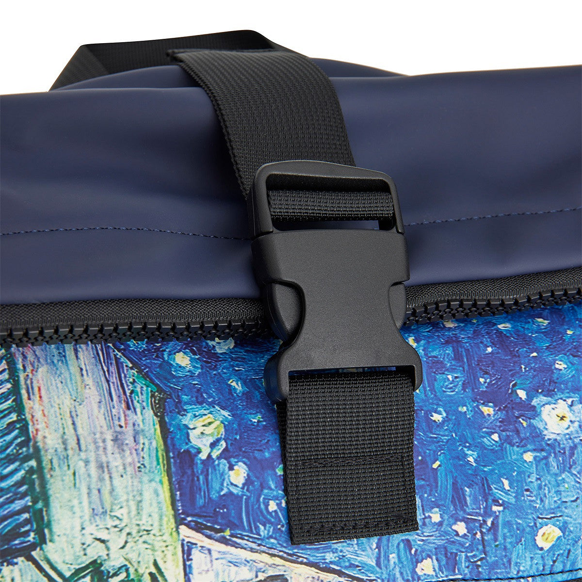 New Rebels New York Van Gogh Rucksack – Caféterrasse am Abend, Rolltop, wasserabweisend, 15" Laptopfach