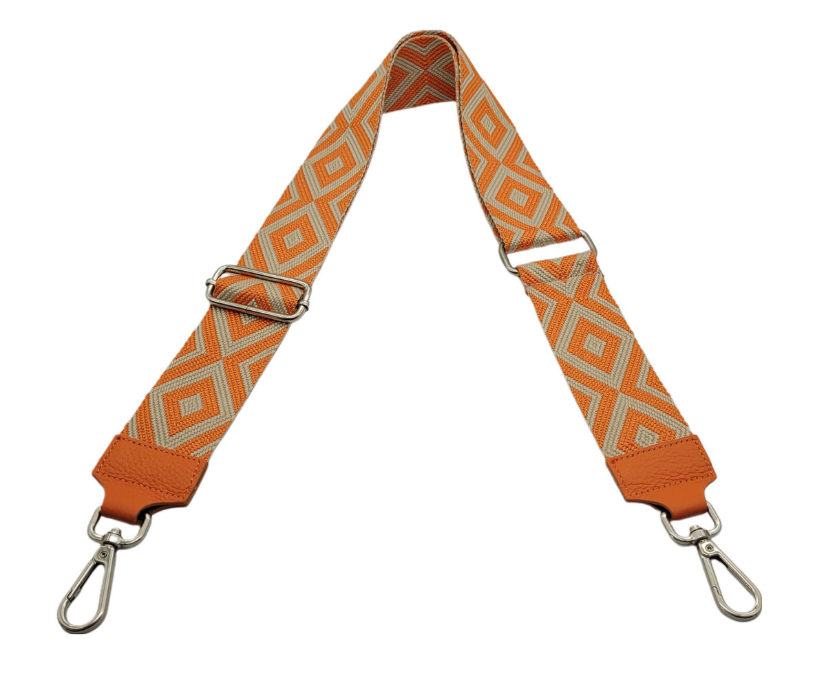 Ersatz Taschengurt Schultergurt Tragegurt Schulterriemen 5cm orange beige Echtleder Enden