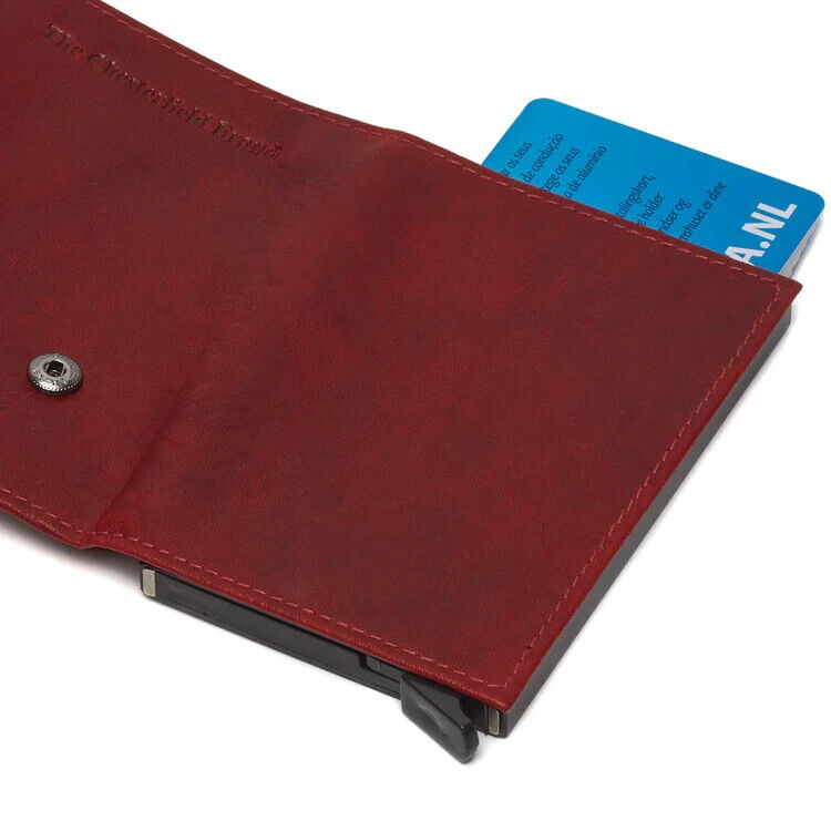 The Chesterfield Brand echt Leder Kreditkartenetui Mini Geldbörse Mannheim rot