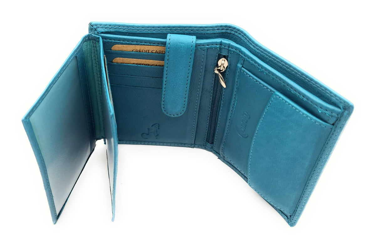 Jockey Club Basic echt Leder Geldbörse Portemonnaie Geldbeutel RFID NFC Schutz petrol