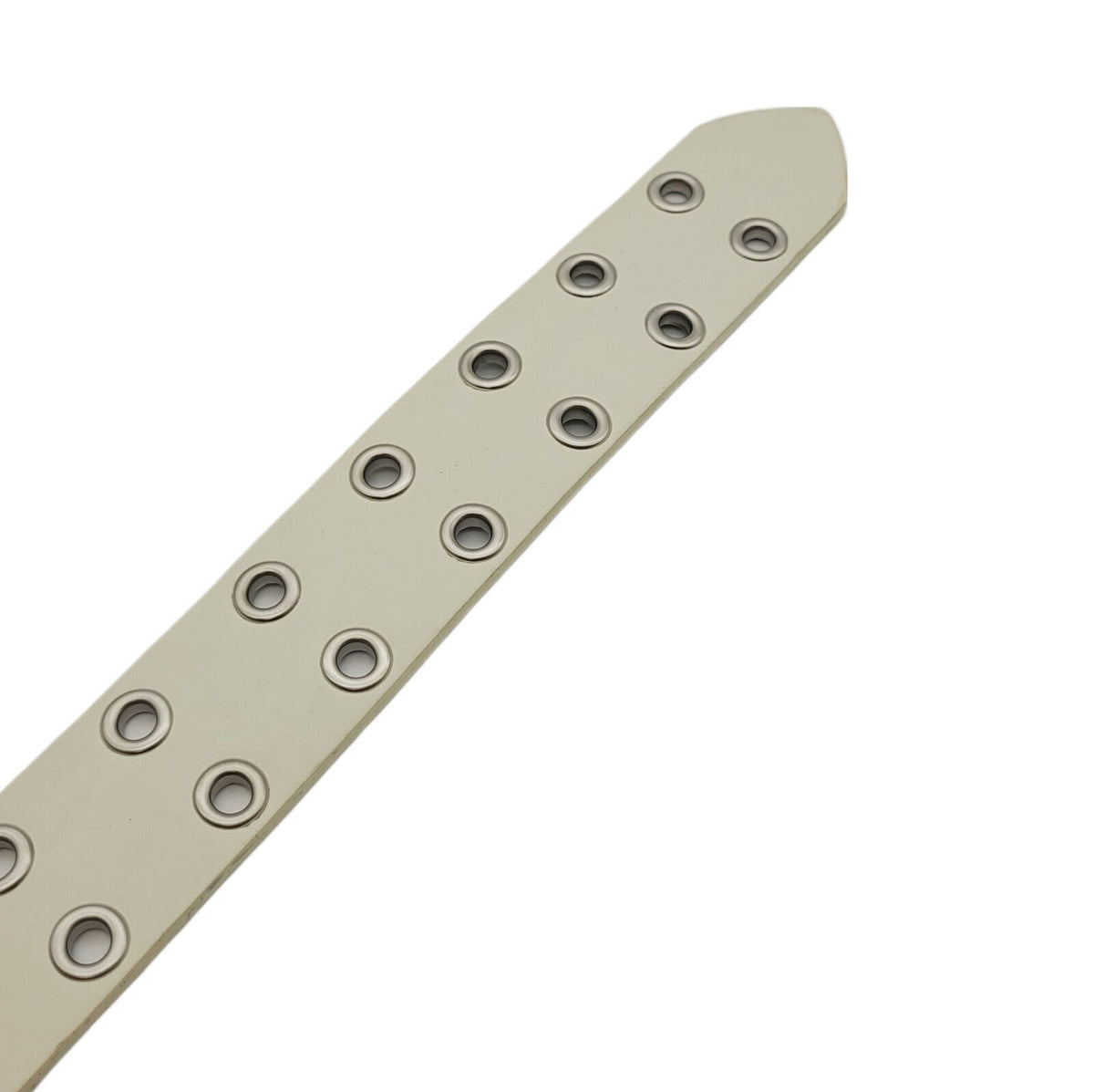 2-Loch Nietengürtel Ösen Gürtel Jeansgürtel Damen Herren echt Leder & PU 125cm weiß (110cm Bundweite)
