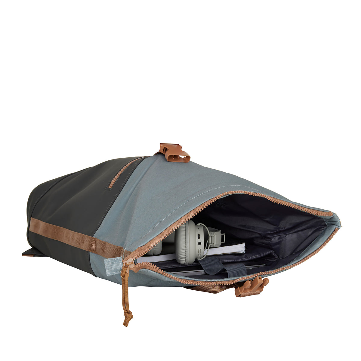 New Rebels New York Ferron Rucksack Anthrazit Kupfer – Rolltop, wasserabweisend, 15" Laptopfach