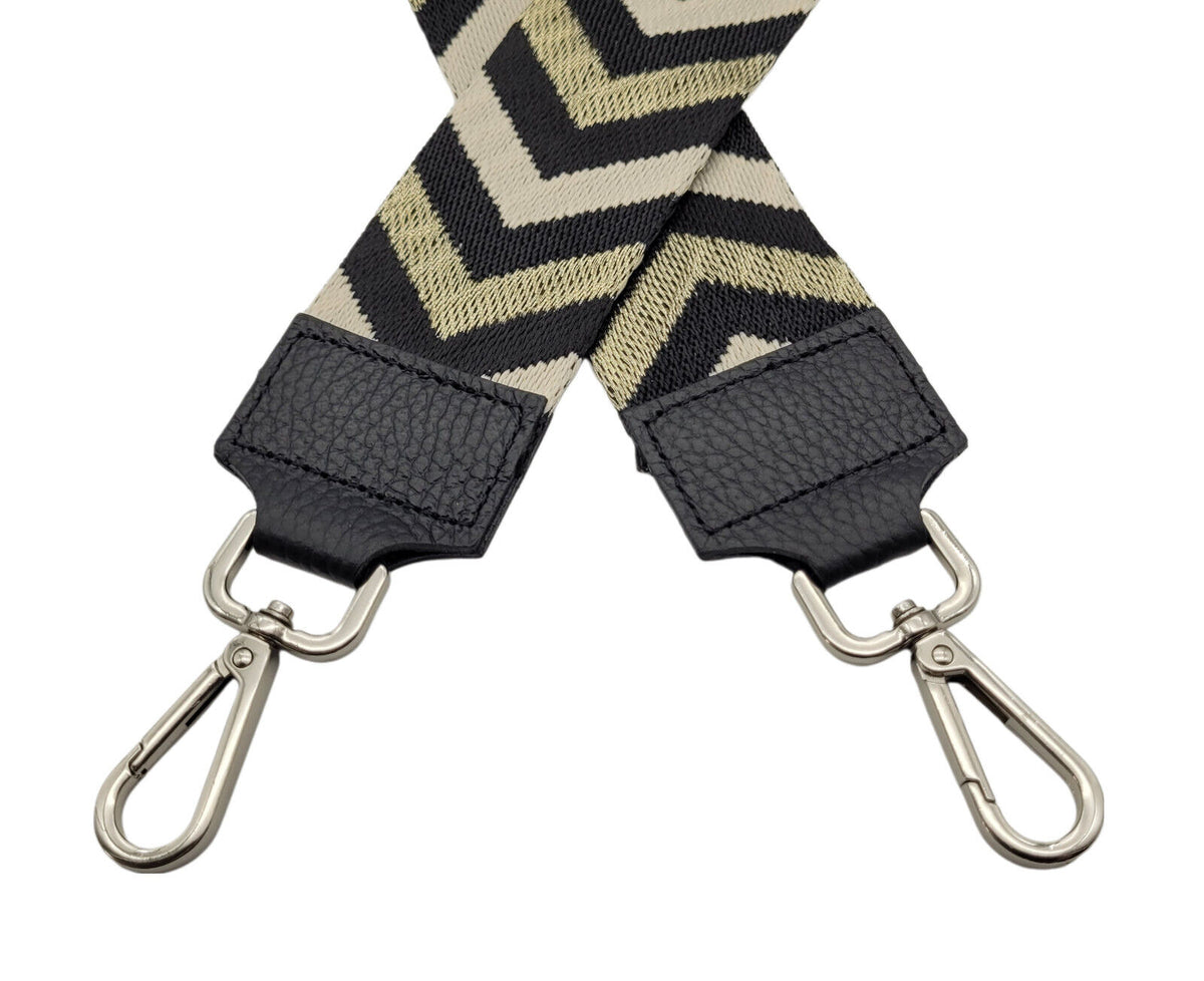 Ersatz Taschengurt Schultergurt Tragegurt Schulterriemen 5cm schwarz  beige gold Echtleder Enden