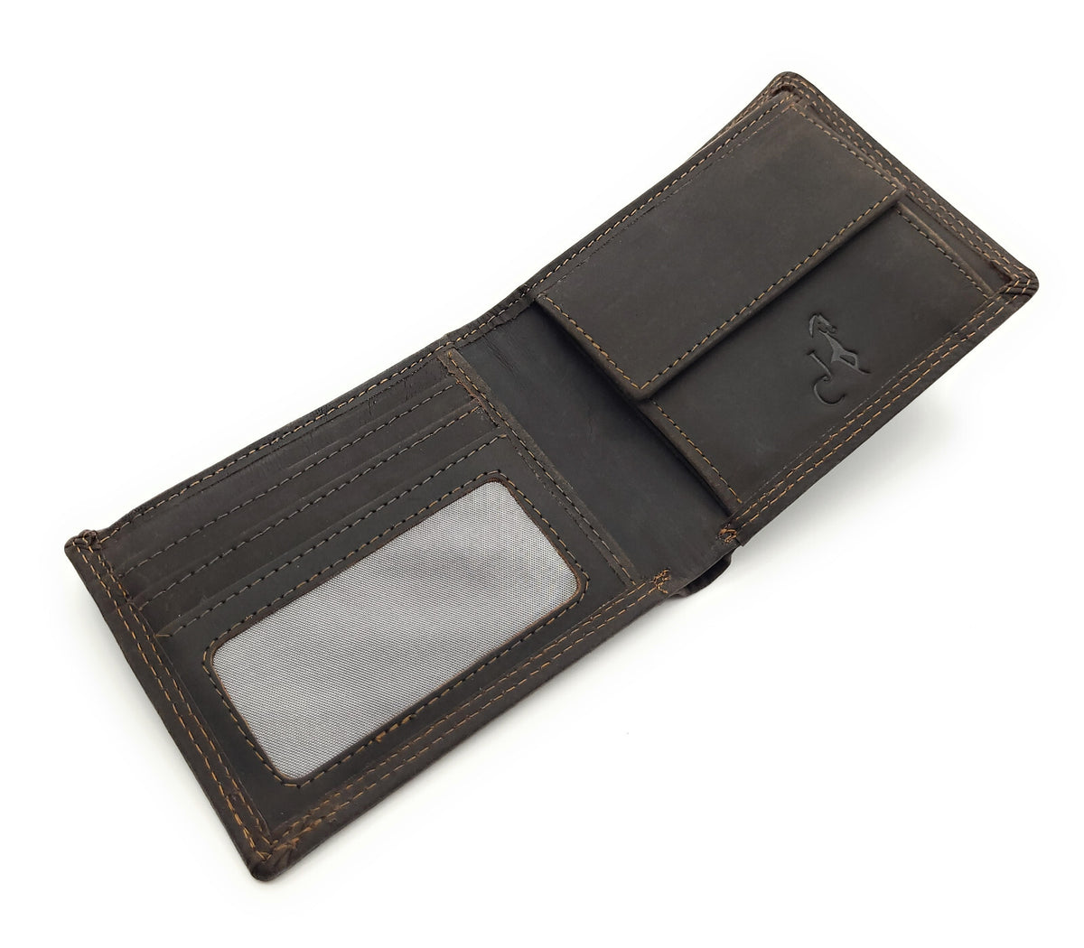 Jockey Club Basic Lederbörse Herren - Hunterleder RFID-Schutz Geldbörse Portemonnaie braun