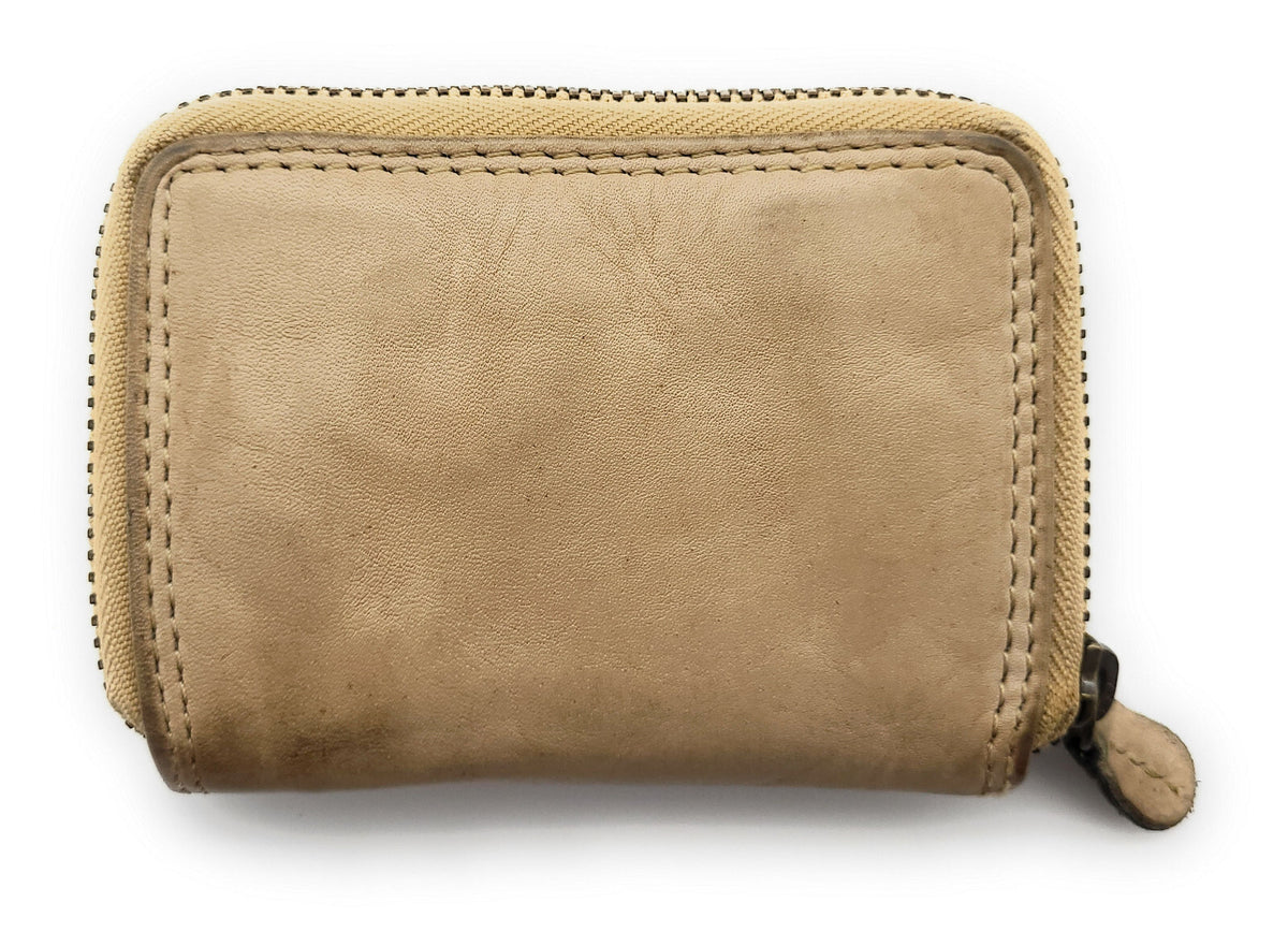 Hill Burry Mini echt Leder Damen Geldbörse Portemonnaie RFID Schutz Waschleder taupe