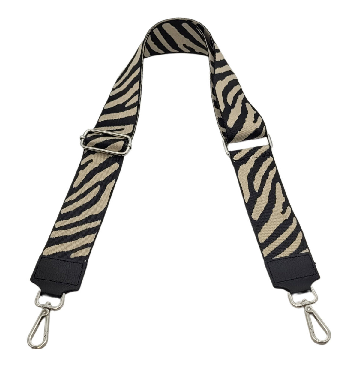 Ersatz Taschengurt Schultergurt Tragegurt Schulterriemen 5cm made in Italy zebra beige silber