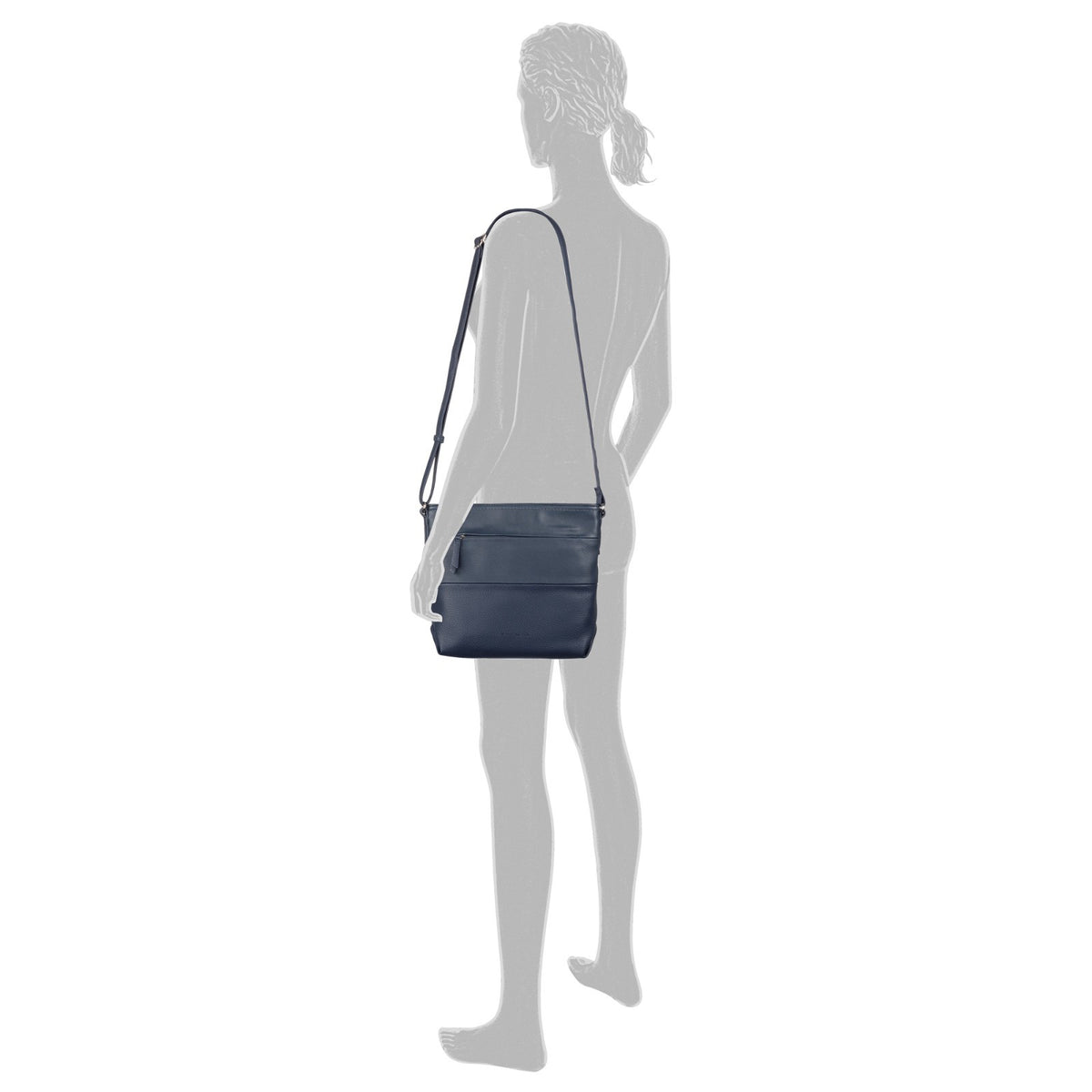 Tom Tailor Umhängetasche Nicolina – PU Handtasche mit Reißverschluss & Fächern – 27,5x10x23 cm dark blue