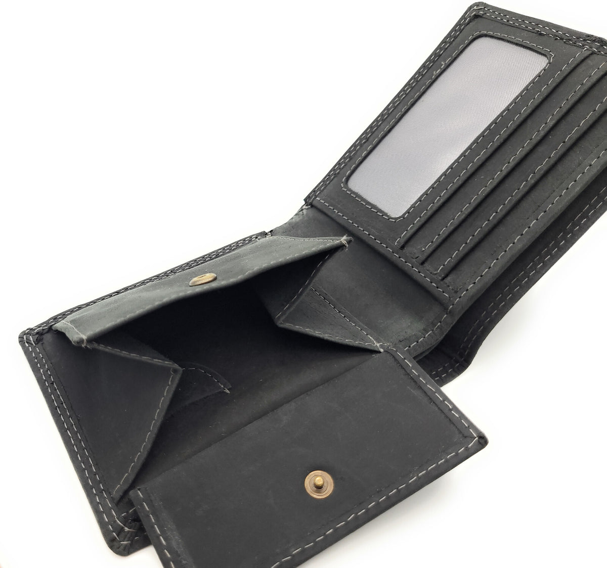 Jockey Club Basic Lederbörse Herren - Hunterleder RFID-Schutz Geldbörse Portemonnaie schwarz