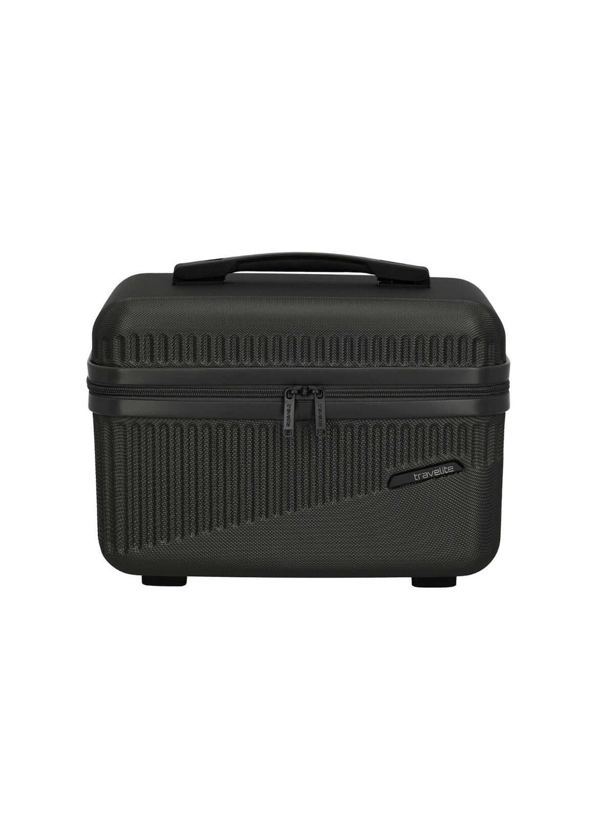 Travelite Bali Beautycase – Kosmetikkoffer 36 cm | 17 l | Hartschale mit Trolley-Aufsteckung & Schultergurt schwarz
