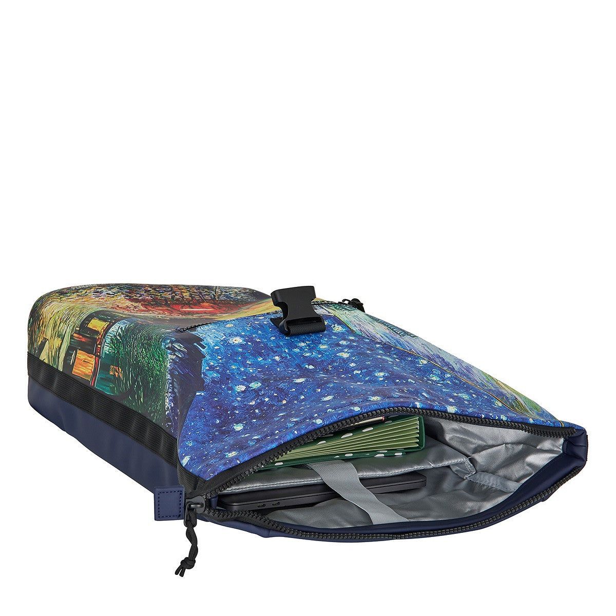 New Rebels New York Van Gogh Rucksack – Caféterrasse am Abend, Rolltop, wasserabweisend, 15" Laptopfach