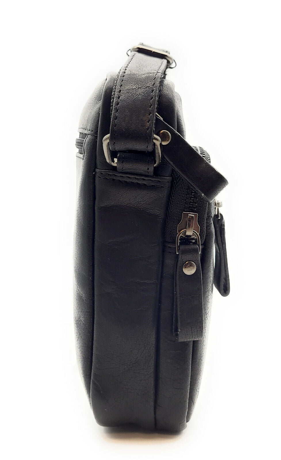 Leatherfox echt Leder Herren Schultertasche Umhängetasche Crossbag Handtasche schwarz