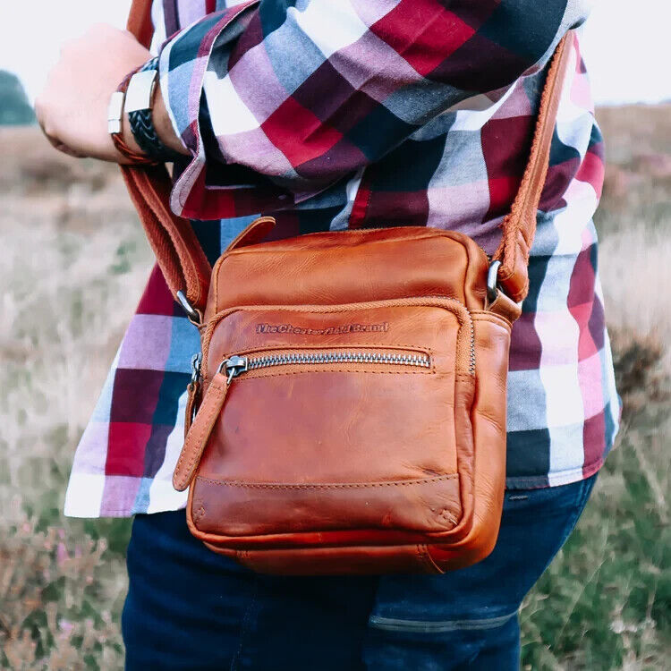 The Chesterfield Brand echt Leder Herren Schultertasche Umhängetasche Bremen cognac braun