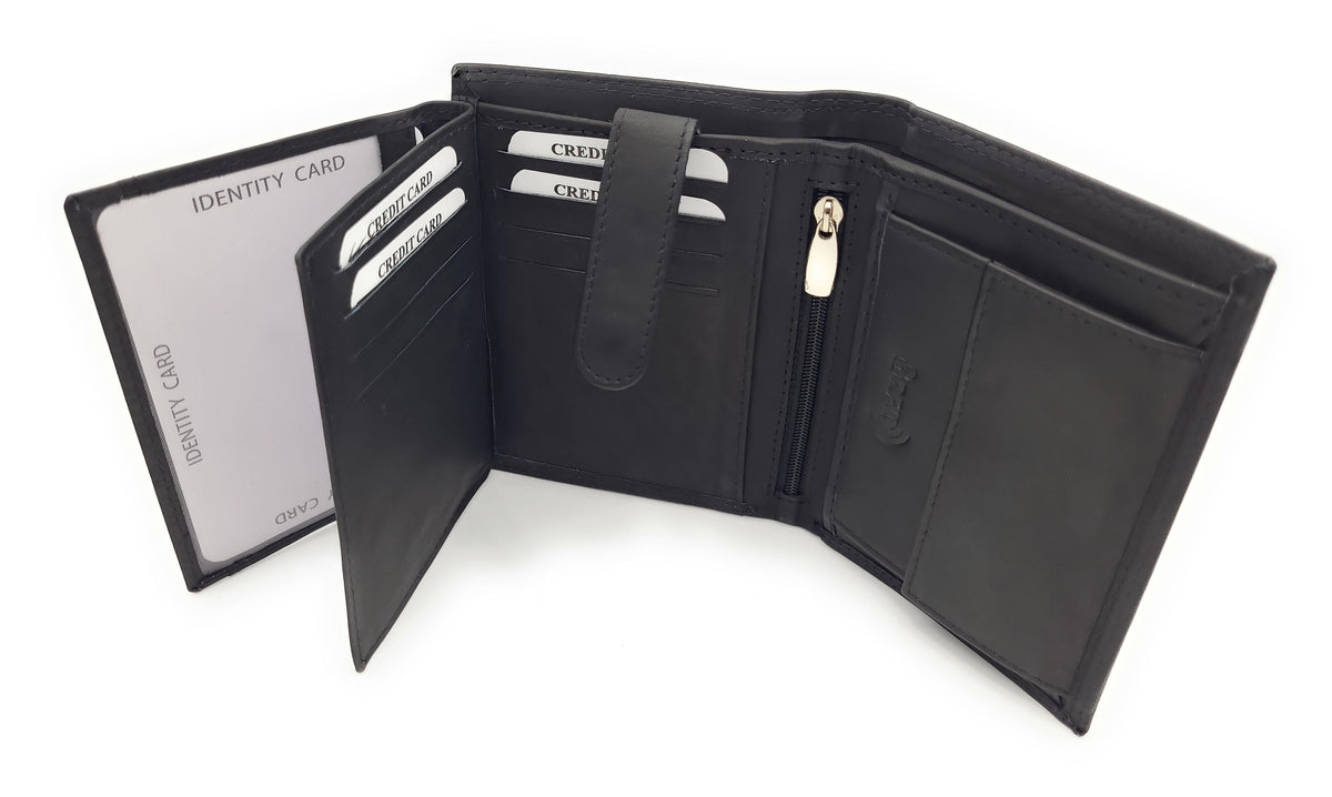 Lemasi Leder Geldbörse RFID Schutz – Herren & Damen Portemonnaie Schwarz
