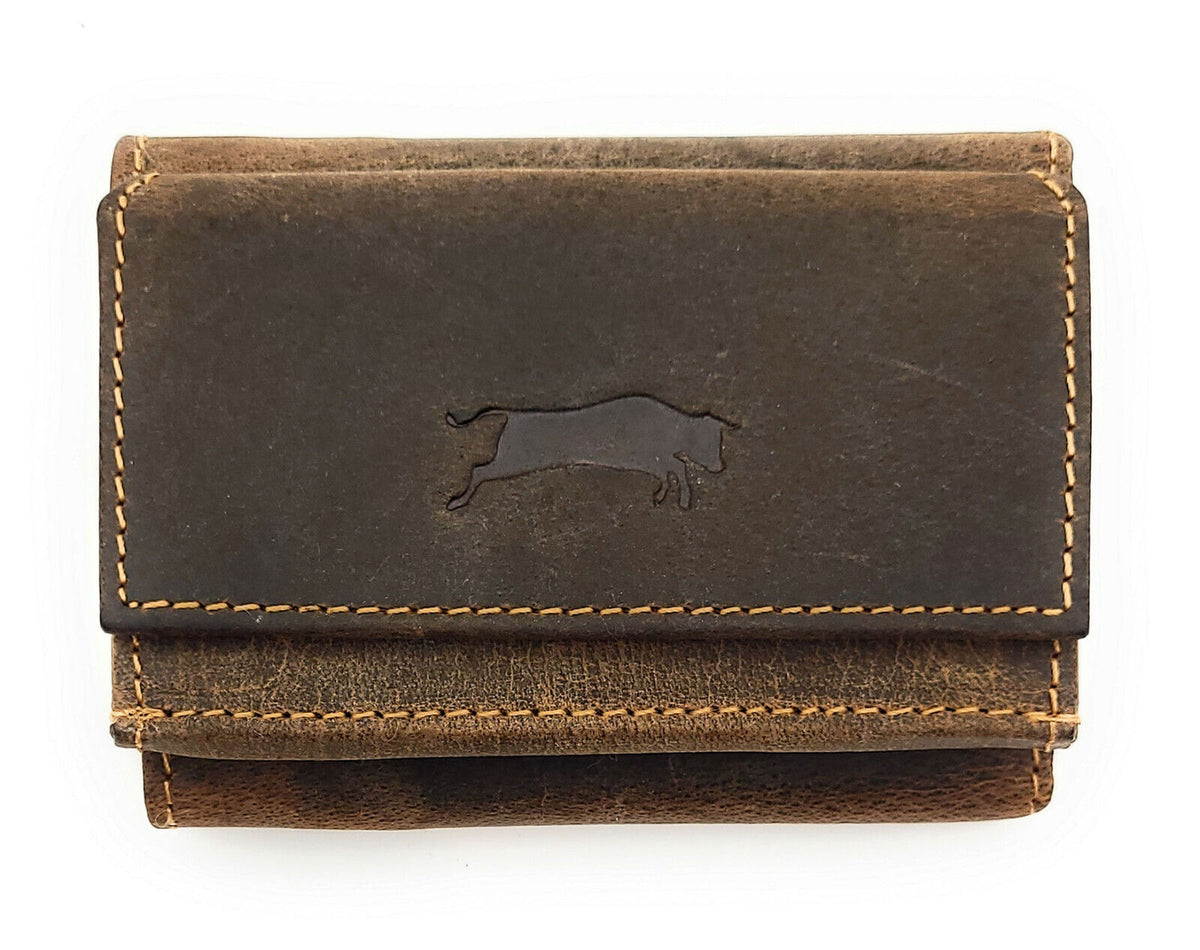 Ven Tomy Mini-Portemonnaie aus echtem Büffelleder – Geldbörse mit RFID-Schutz, kompakt & vintage