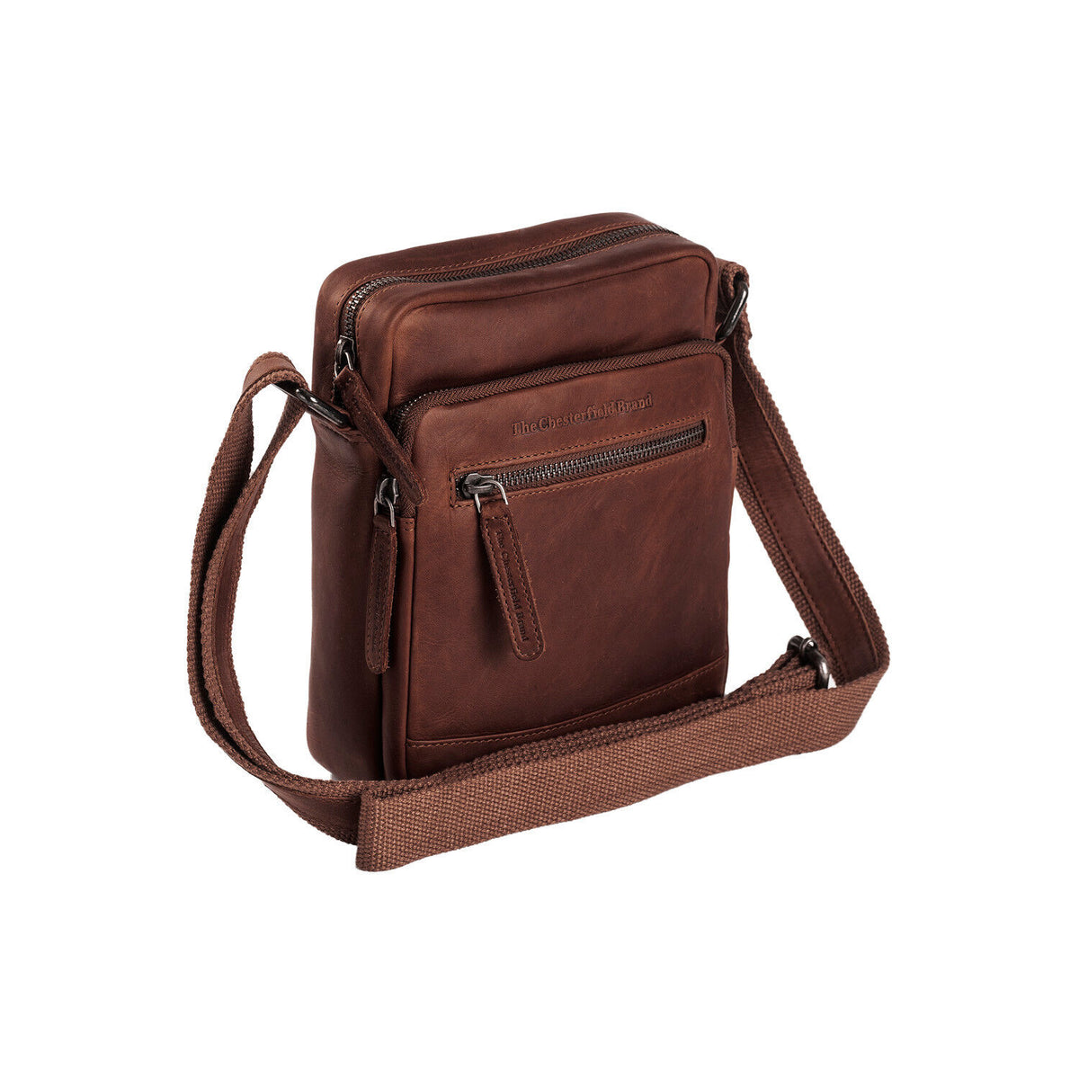 The Chesterfield Brand echt Leder Herren Schultertasche Umhängetasche Birmingham braun