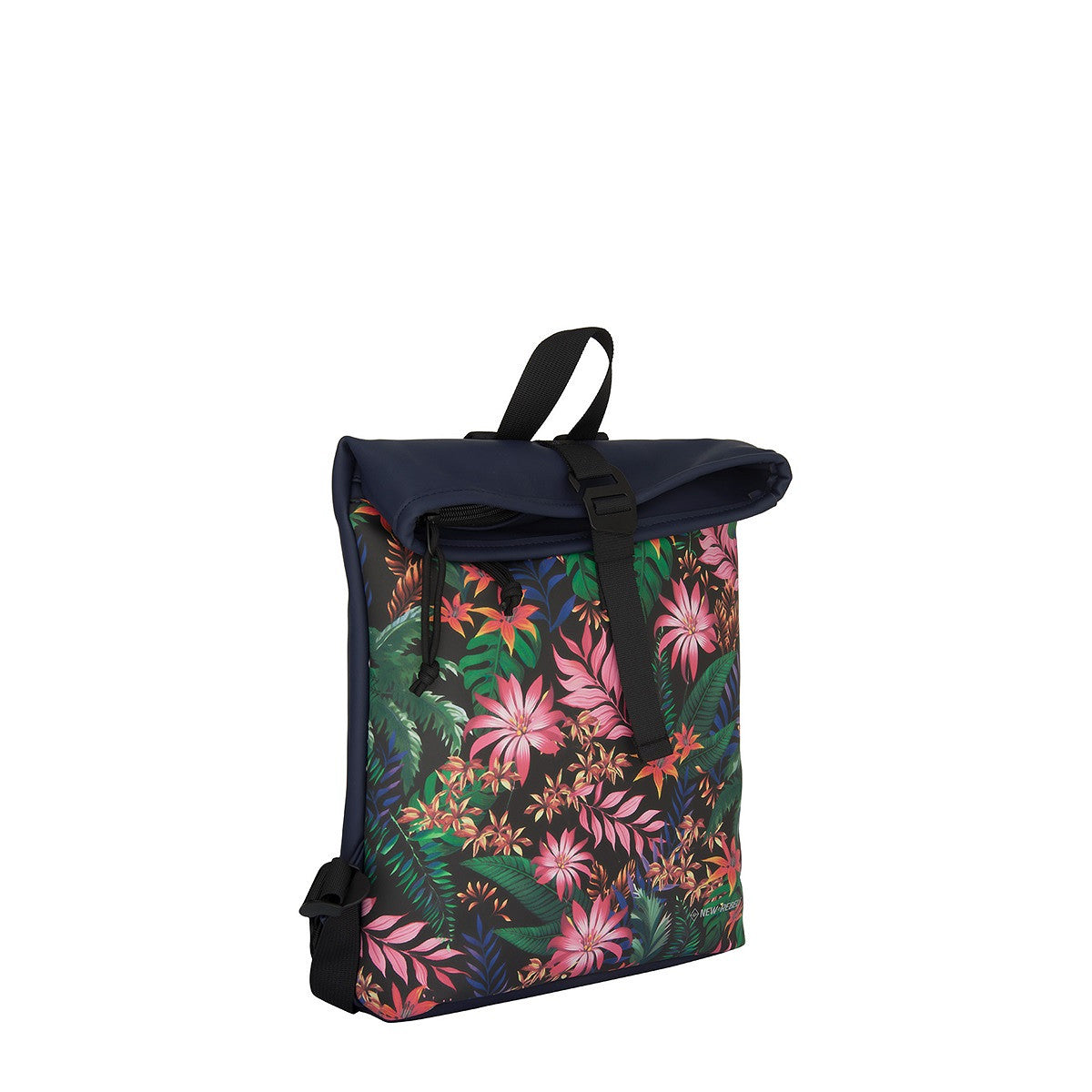 New Rebels Rolltop Cityrucksack Los Angeles – Stylischer Rolltop Rucksack mit Flowerpower-Design, Wasserabweisend & Praktisch