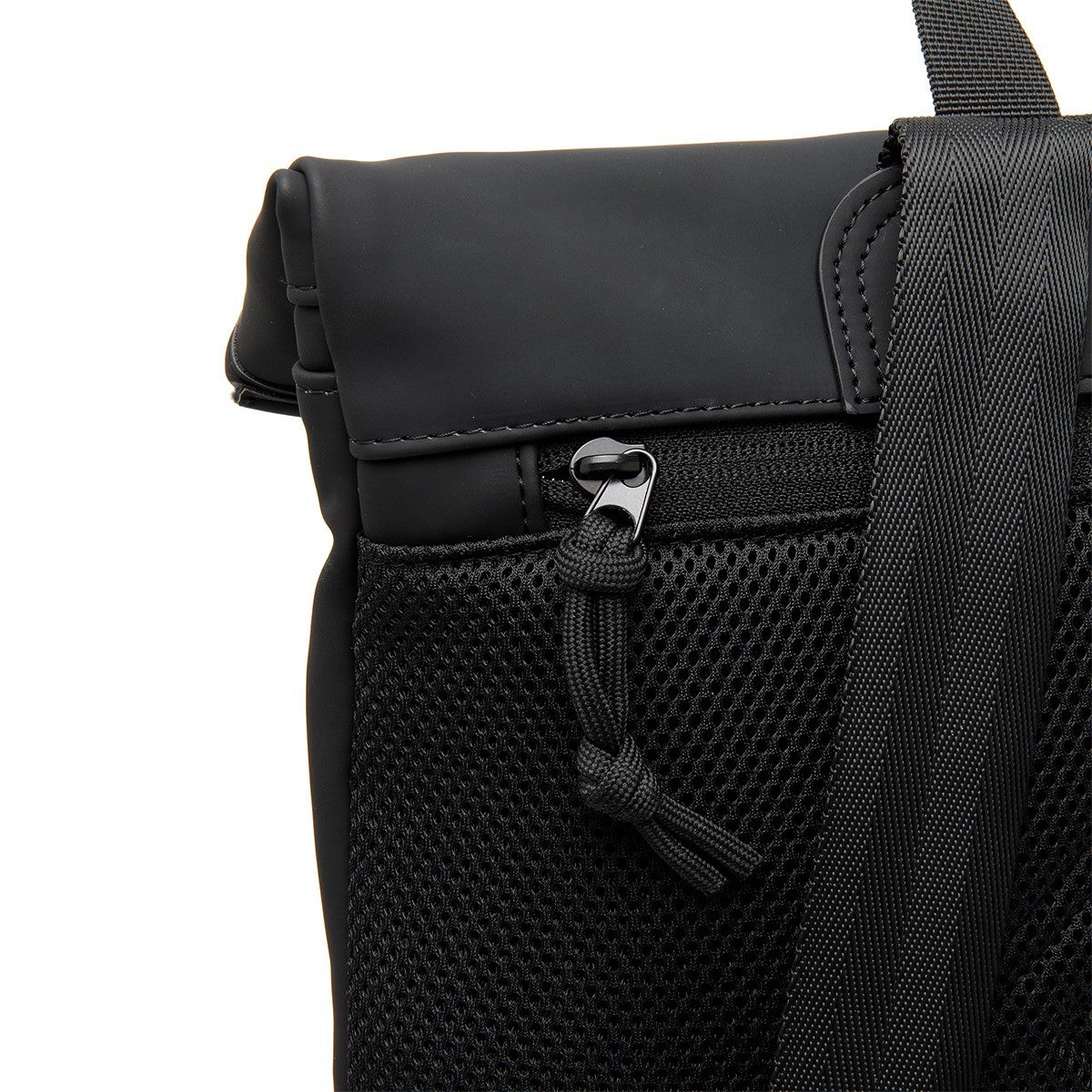 New Rebels Mart Los Angeles Rolltop-Rucksack Schwarz aus wasserdichtem PU-Planenmaterial