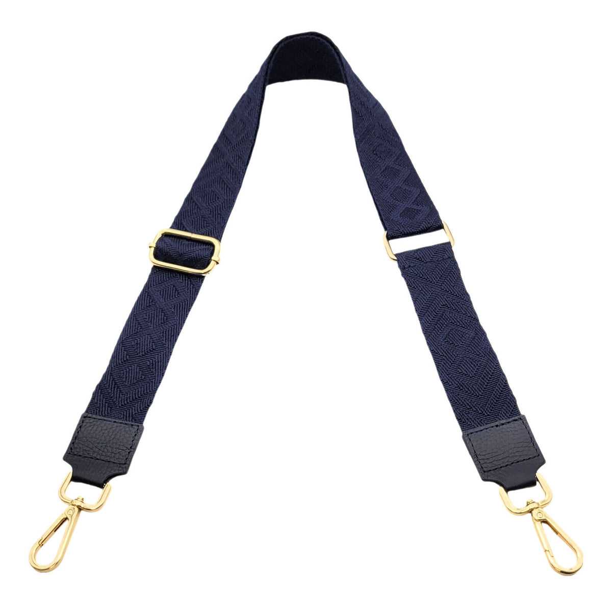 Ersatz Taschengurt Schultergurt Tragegurt Schulterriemen 4cm made in Italy navy gold