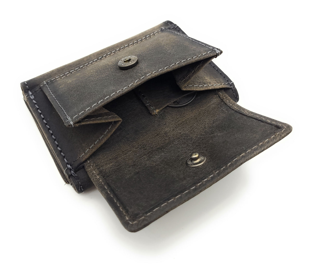 Jockey Club Mini Geldbörse aus Hunterleder | RFID-Schutz & Vintage Design grau