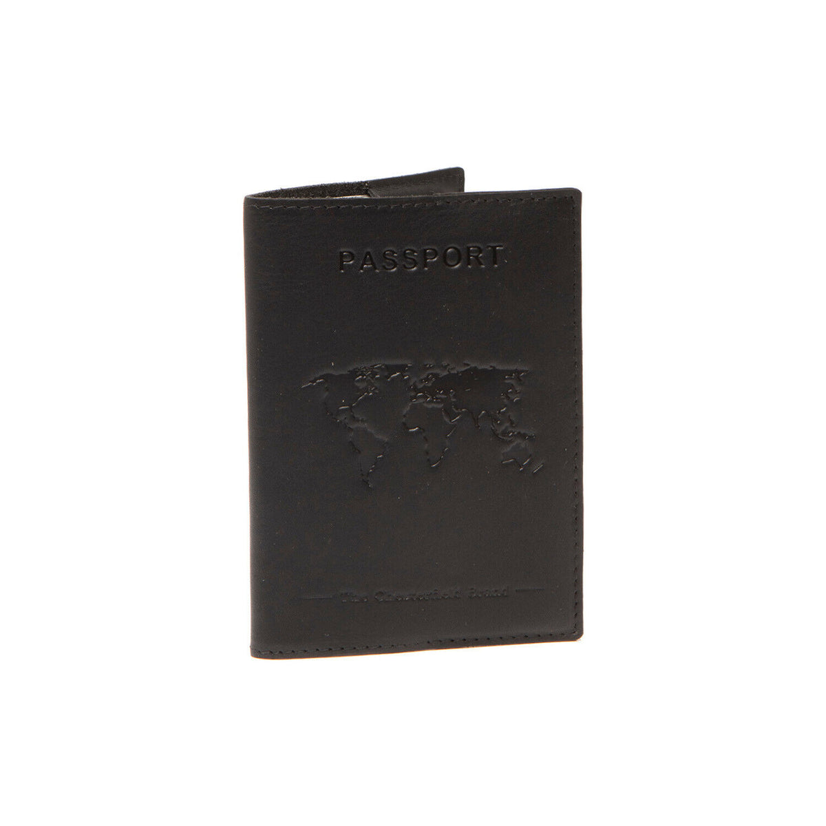 The Chesterfield Brand Passport Cover – Hochwertiges Reisepass-Etui aus 100% Rindsleder mit Weltkarten-Design schwarz