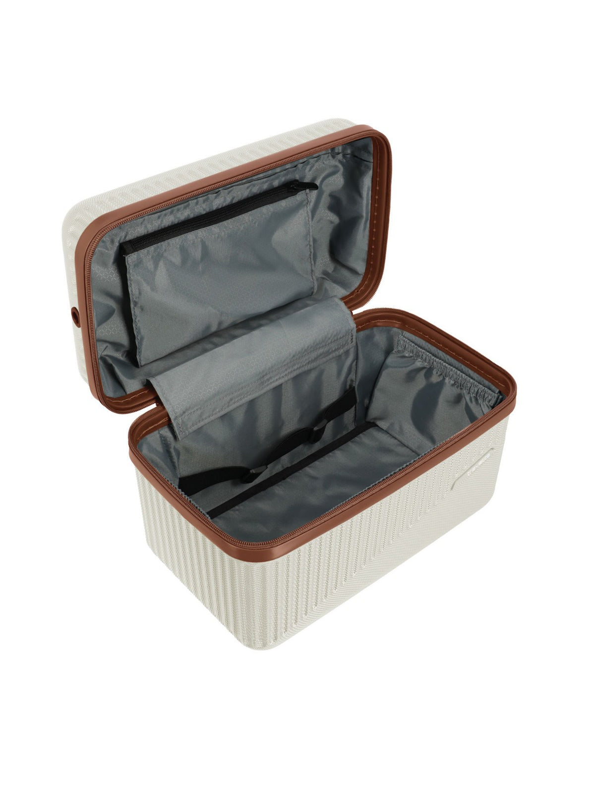 Travelite Bali Beautycase Kosmetikkoffer Kulturtasche Bordtasche weiß cognac