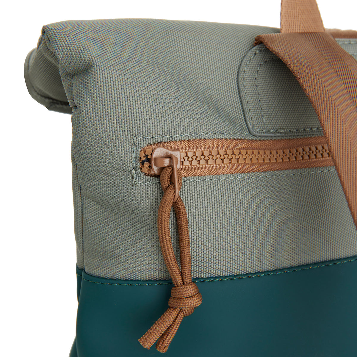 New Rebels Ferron Roll Up Rolltop City Rucksack Los Angeles wasserabweisend Petrol Grün Kupfer