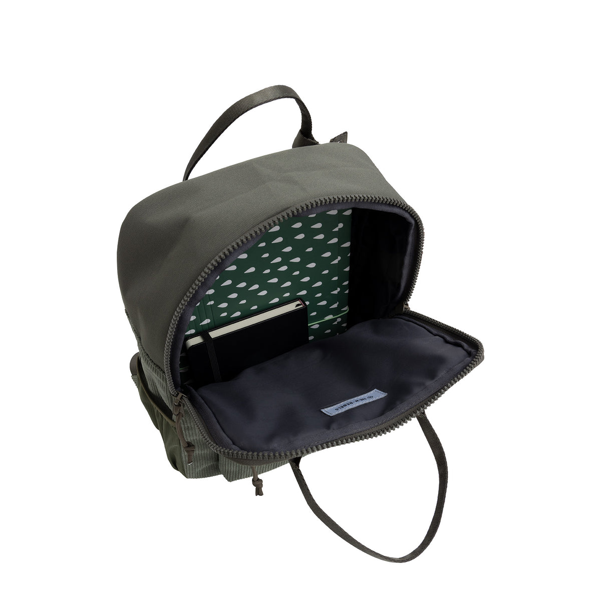 New Rebels Rucksack Ribbi Springfield mit Kordoptik und Tabletfach grün
