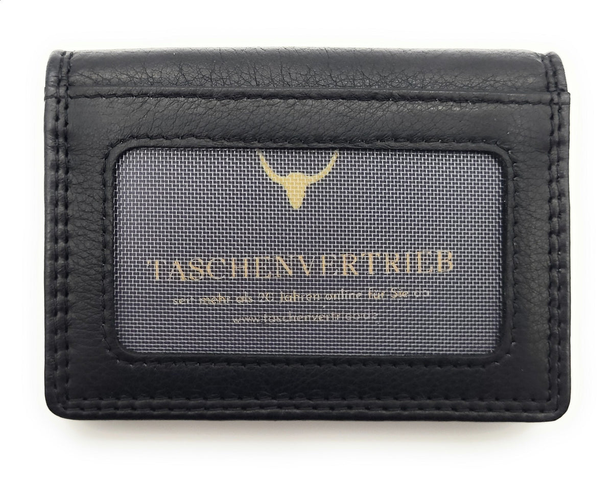 Lemasi Kreditkartenetui aus schwarzem Nappaleder mit RFID-Schutz