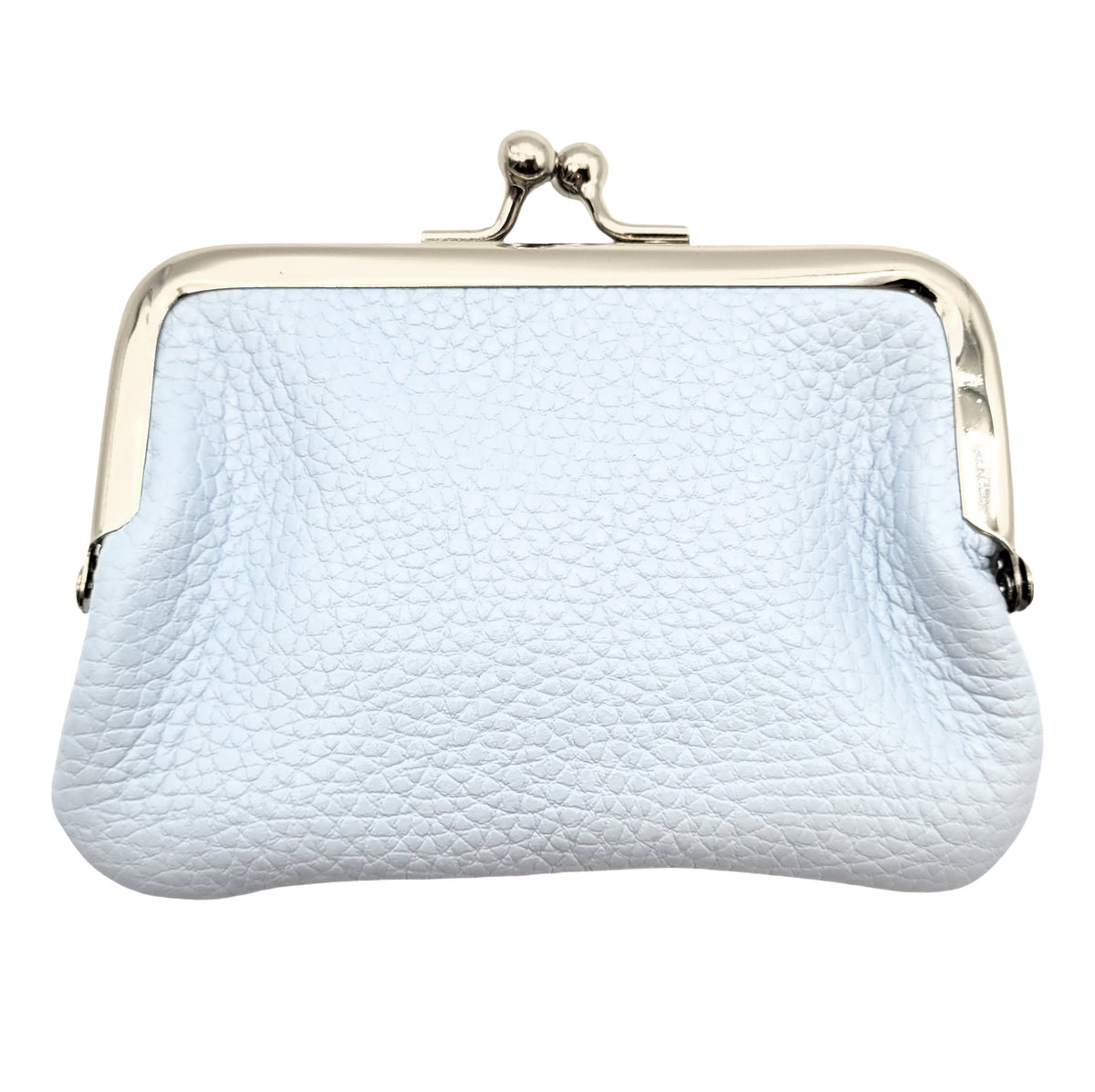 Mini Geldbörse Bügelbörse Rindleder soft-blau – Made in Italy, kompakt & vielseitig
