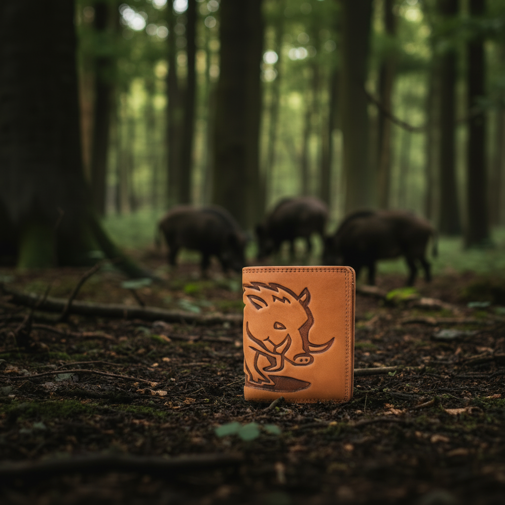 Hill Burry Leder Geldbörse Wildsau Braun mit RFID-Schutz