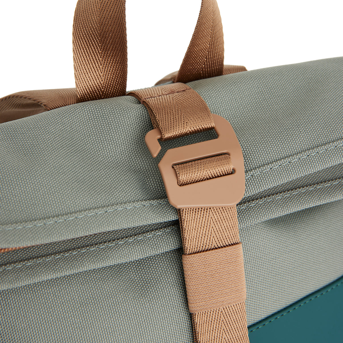 New Rebels Ferron Roll Up Rolltop City Rucksack Los Angeles wasserabweisend Petrol Grün Kupfer