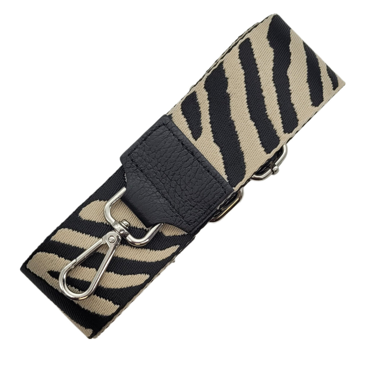 Ersatz Taschengurt Schultergurt Tragegurt Schulterriemen 5cm made in Italy zebra beige silber