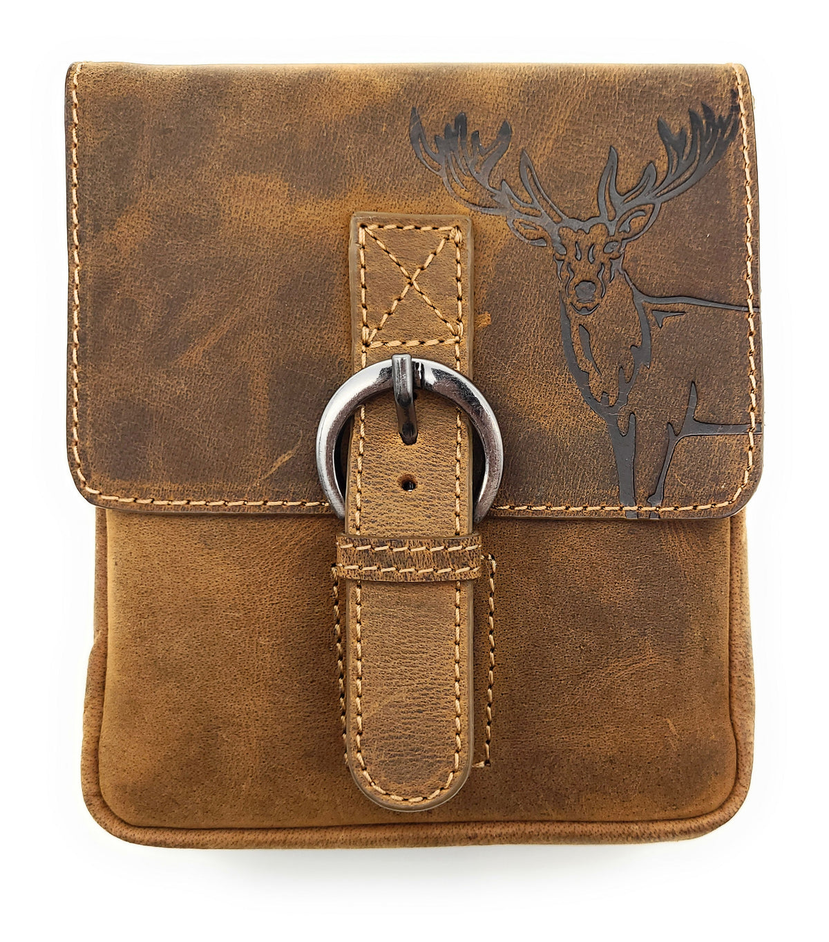 Jockey Club Hunterleder-Gürteltasche mit Hirschmotiv