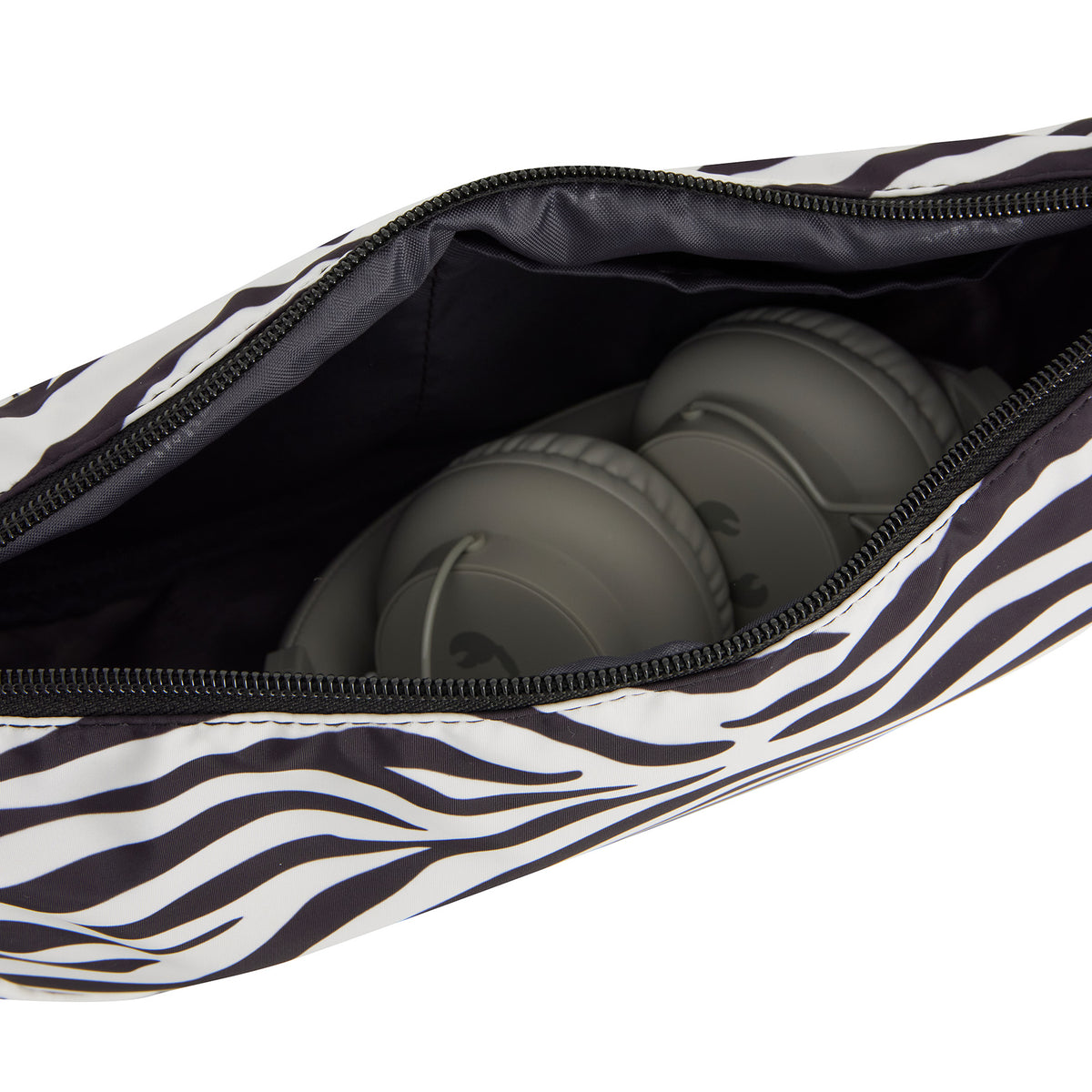 New Rebels Moonbag „Stay Wild" – Crossbody-Tasche mit Zebra-Print, Nylon, 32 × 16 cm