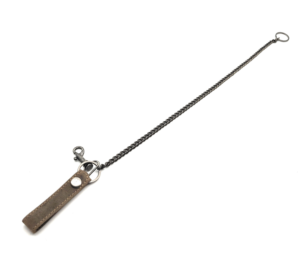 Jockey Club Sicherheitskette Metallkette Kellnerkette Kette für Kellner Geldbörse Kellnerbörse Bikerbörsen mit echt Lederschlaufe