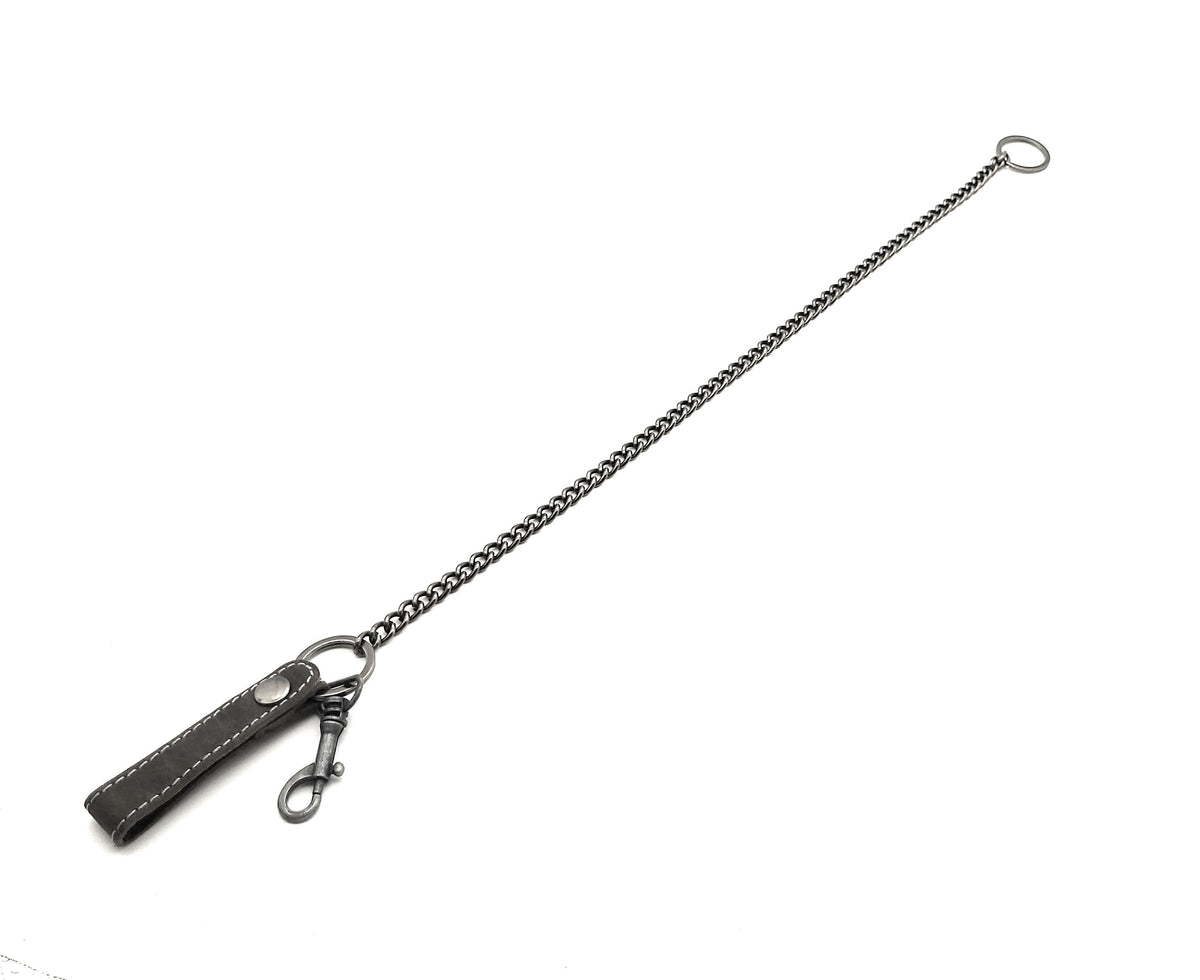 Jockey Club Sicherheitskette Metallkette Kellnerkette Kette für Kellner Geldbörse Kellnerbörse Bikerbörsen mit echt Lederschlaufe